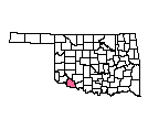 Map of Tillman County, OK