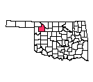 Map of Woodward County, OK