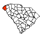 Map of Oconee County, SC