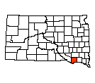 Map of Bon Homme County, SD