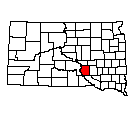 Map of Brule County, SD