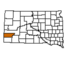 Map of Custer County, SD