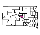 Map of Hughes County, SD