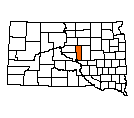 Map of Hyde County, SD