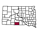 Map of Todd County, SD