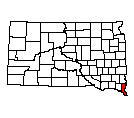 Map of Union County, SD