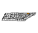 Map of Claiborne County, TN