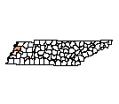 Map of Dyer County, TN