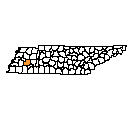Map of Madison County, TN