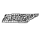 Map of Trousdale County, TN