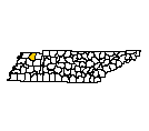 Map of Weakley County, TN