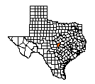 Map of Burnet County, TX