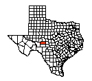 Map of Schleicher County, TX