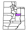 Map of Carbon County, UT