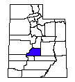 Map of Sevier County, UT