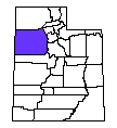 Map of Tooele County, UT