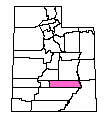 Map of Wayne County, UT