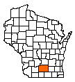 Map of Dane County, WI