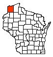 Map of Douglas County, WI