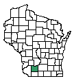 Map of Iowa County, WI
