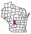 Map of Juneau County, WI