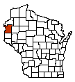 Map of Polk County, WI