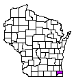 Map of Racine County, WI
